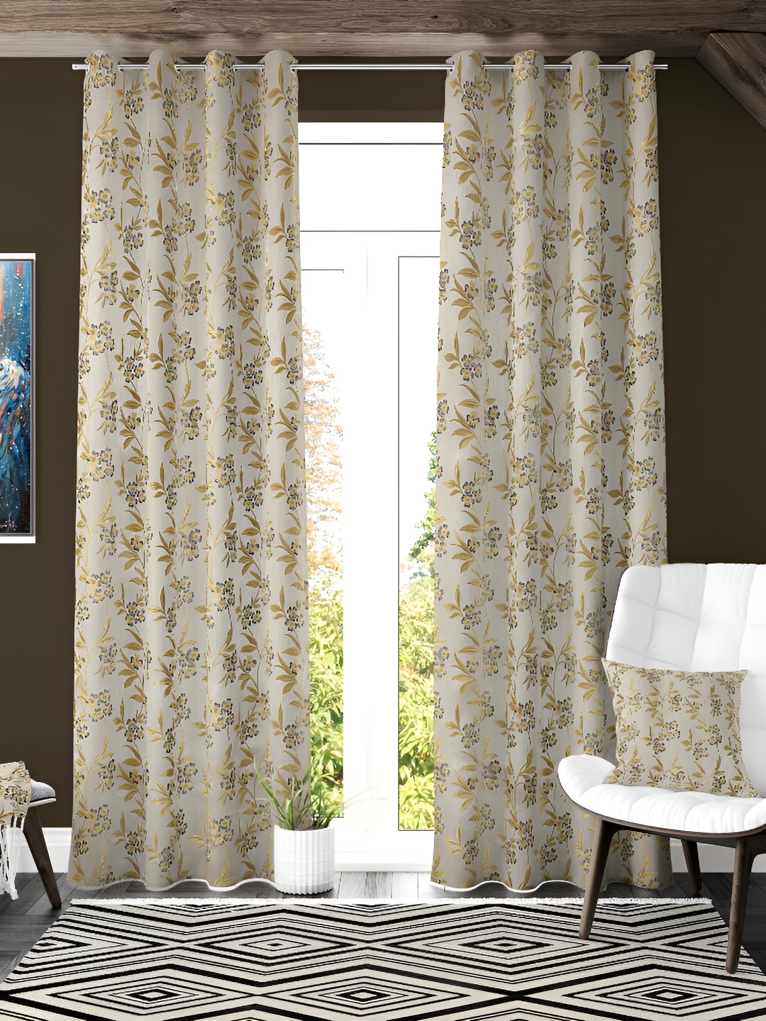 Galaxy Home Decor Grey & White 2 Pieces Floral Printed Room Darkening Door Curtains
Galaxy Home Decor Grey & White 2 Pieces Floral Printed Room Darkening Door Curtains