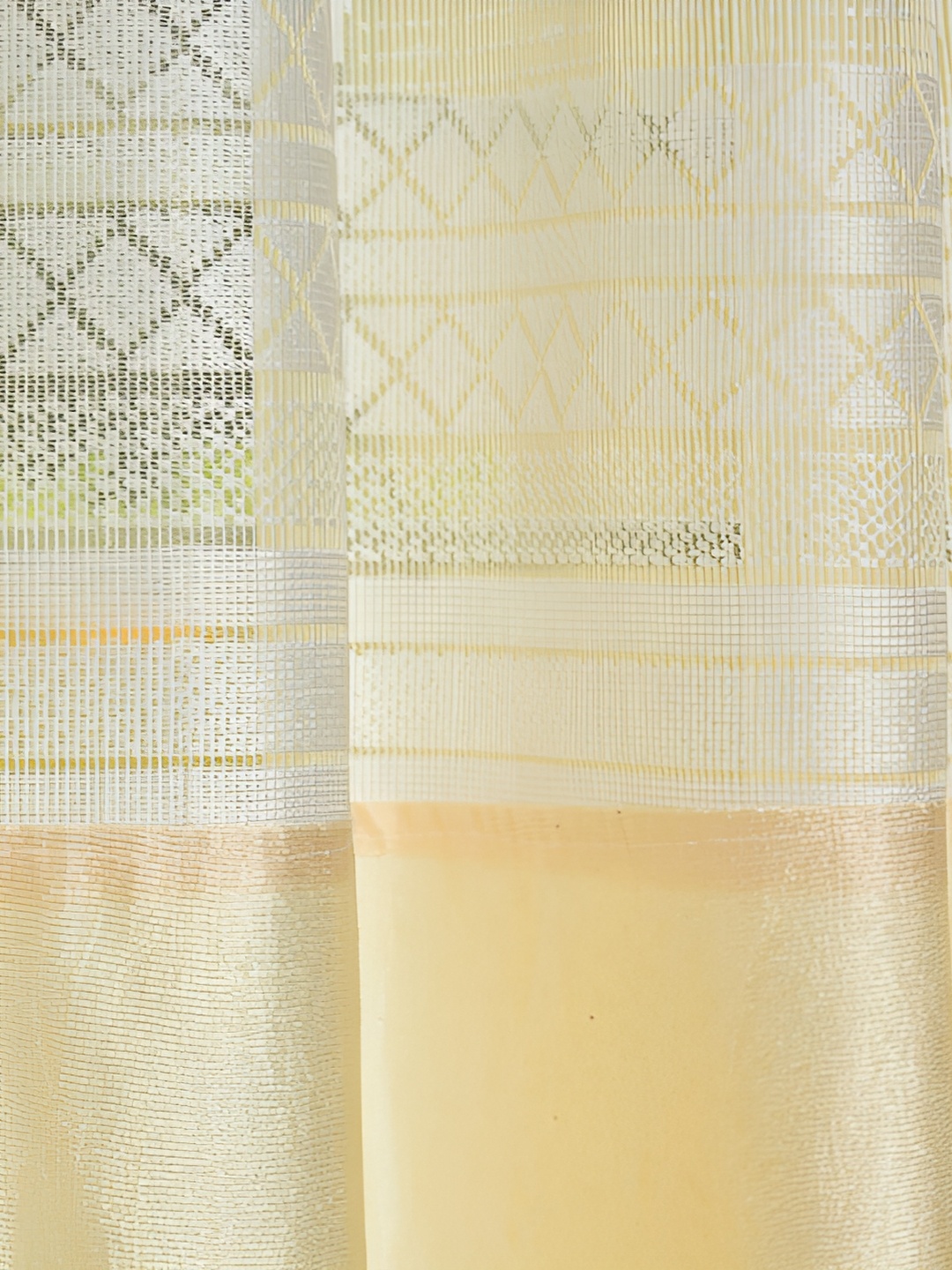 Galaxy Home Decor Cream-Coloured Floral Room Darkening Window Curtain