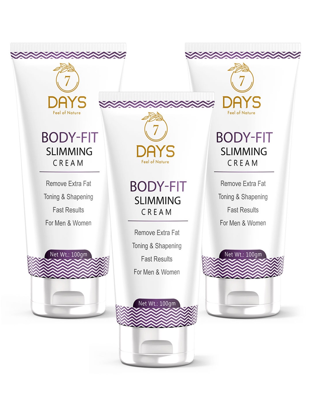 7 DAYS Feel Of Nature Set Of 3 Body Fit Slimming Cream Eliminates Stubborn Fat - 100g Each, White
7 DAYS Feel Of Nature Set Of 3 Body Fit Slimming Cream Eliminates Stubborn Fat - 100g Each, White