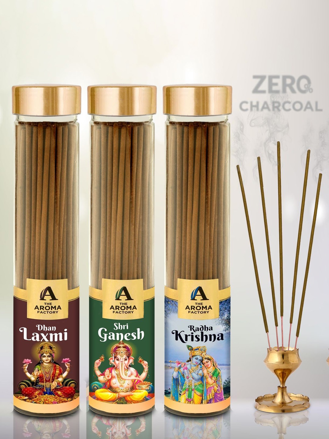 The Aroma Factory Brown 3 Pieces Laxmi Ganesh & Radha Krishna Fragrance Incense Sticks
The Aroma Factory Brown 3 Pieces Laxmi Ganesh & Radha Krishna Fragrance Incense Sticks
