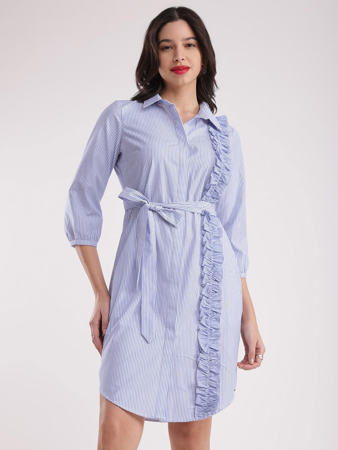 FableStreet Striped Cotton Shirt Collar Cuffed Sleeves Opaque Shirt Casual Dress, Blue
FableStreet Striped Cotton Shirt Collar Cuffed Sleeves Opaque Shirt Casual Dress, Blue