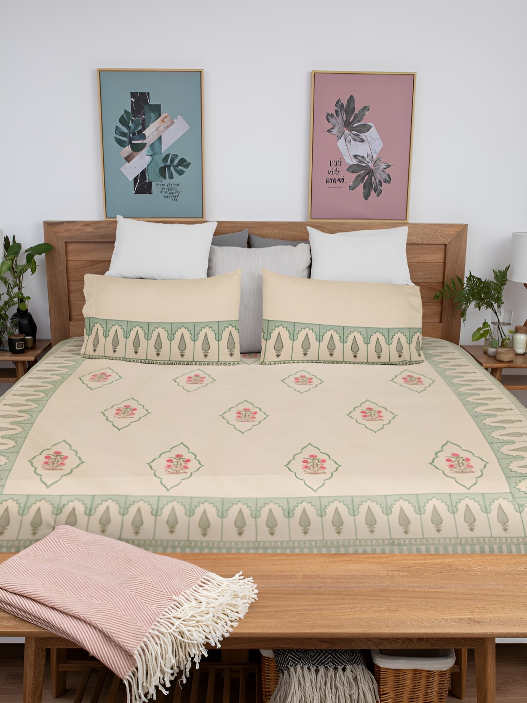 Baarno Yellow & Green Ethnic Motifs 220 TC Cotton King Bedsheet with 2 Pillow Covers
Baarno Yellow & Green Ethnic Motifs 220 TC Cotton King Bedsheet with 2 Pillow Covers