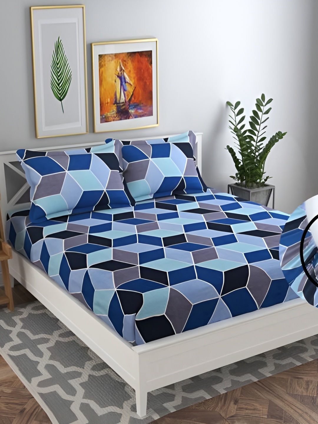 bsb home Navy Blue & Blue Abstract Microfiber 180 TC Fitted King Bedsheet &2 Pillow Covers
bsb home Navy Blue & Blue Abstract Microfiber 180 TC Fitted King Bedsheet &2 Pillow Covers