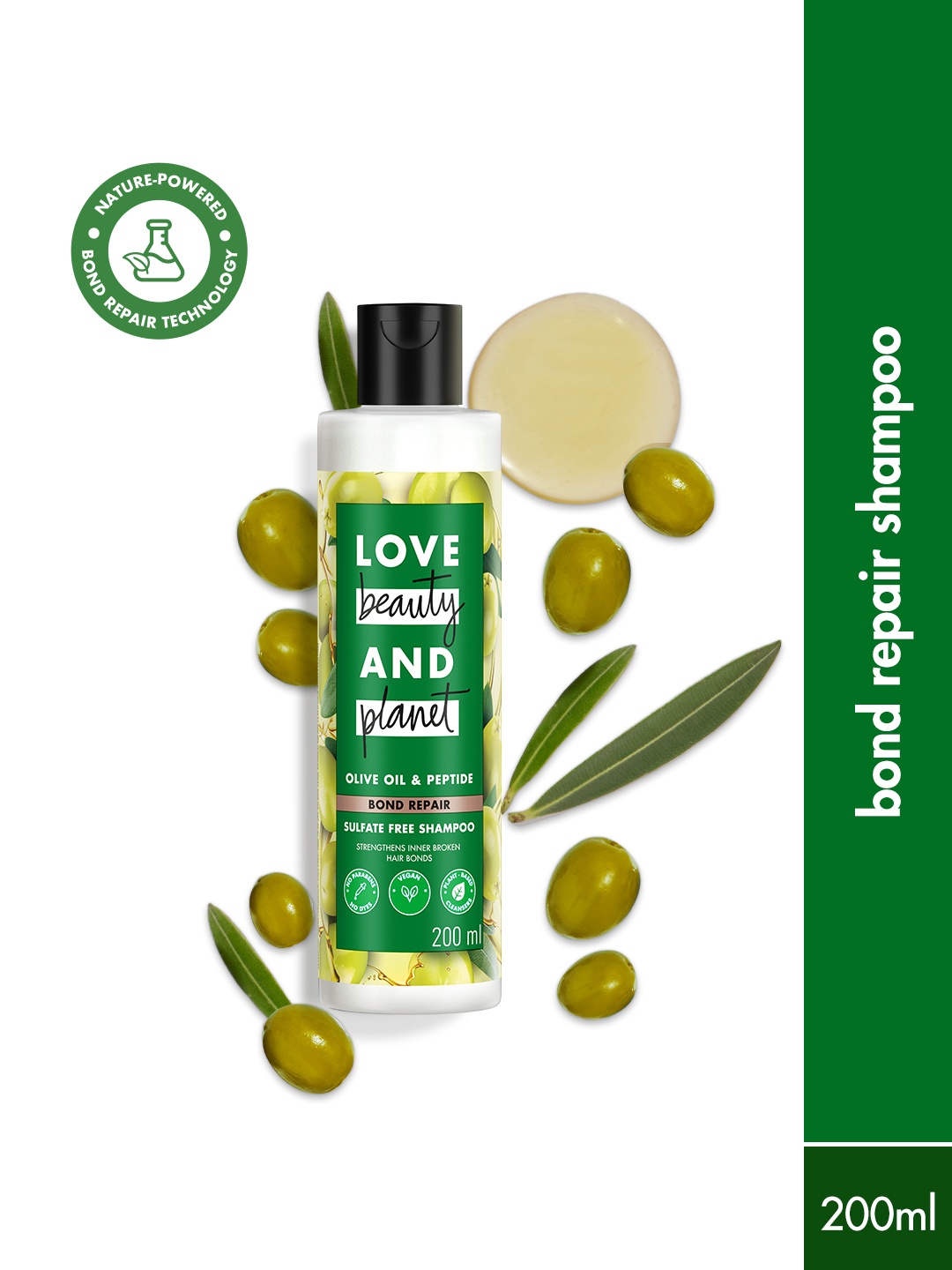 Love Beauty & Planet Bond Damage Repair Shampoo With Olive Oil & Peptide - 200ml, Green
Love Beauty & Planet Bond Damage Repair Shampoo With Olive Oil & Peptide - 200ml, Green