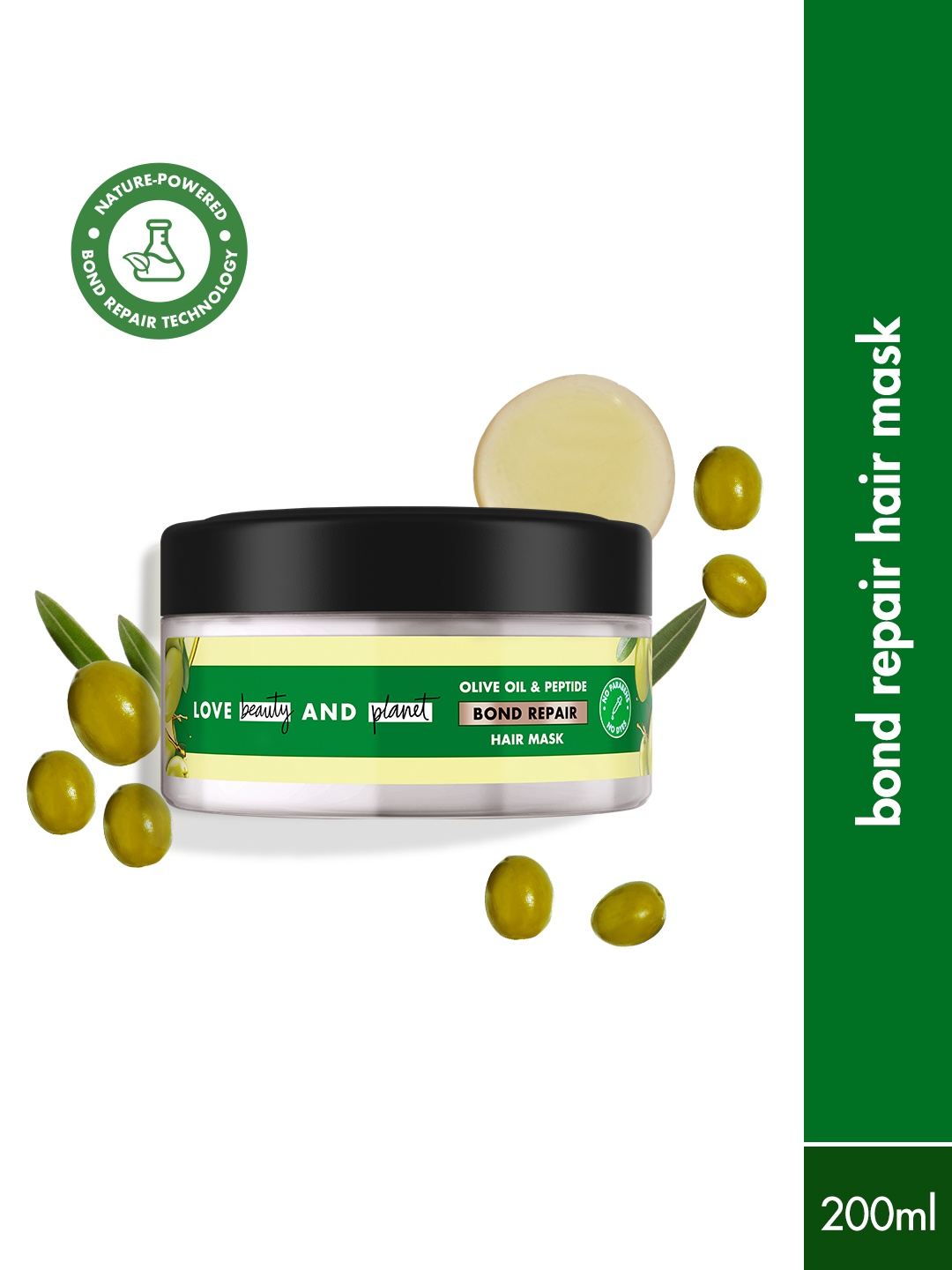 Love Beauty & Planet Bond Damange Repair Hair Mask With Olive Oil & Peptide - 200ml, Green
Love Beauty & Planet Bond Damange Repair Hair Mask With Olive Oil & Peptide - 200ml, Green