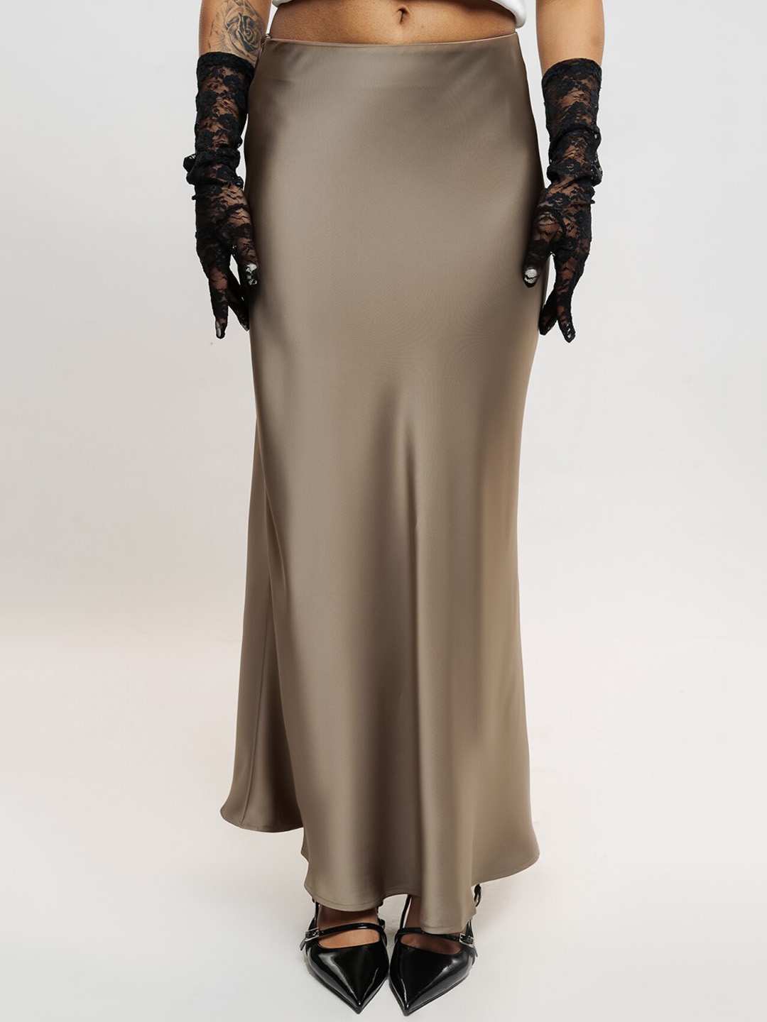 FREAKINS Women Straight Maxi Skirt, Grey