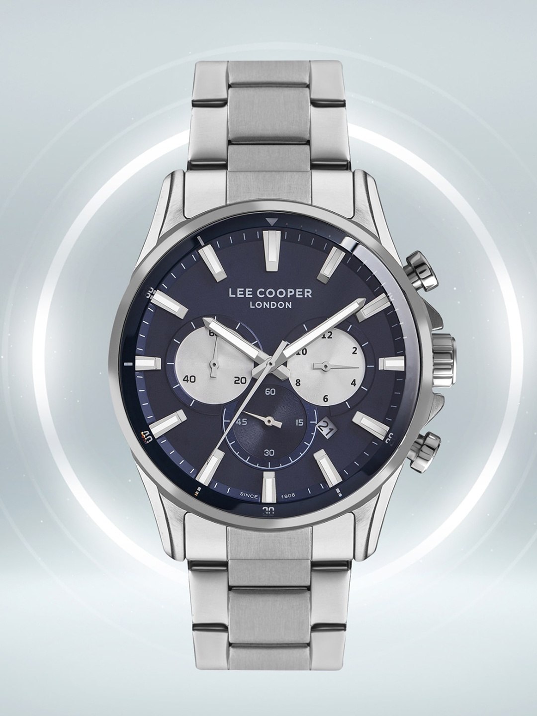 Lee Cooper Men Brass Dial & Stainless Steel Analogue Chronograph Watch LC07167.390, Blue
Lee Cooper Men Brass Dial & Stainless Steel Analogue Chronograph Watch LC07167.390, Blue