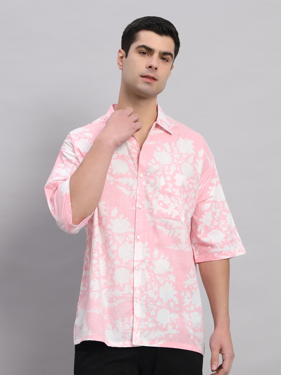 HANDICRAFT PALACE Comfort Floral Printed Spread Collar Pure Cotton Oversized Casual Shirts, Pink
HANDICRAFT PALACE Comfort Floral Printed Spread Collar Pure Cotton Oversized Casual Shirts, Pink