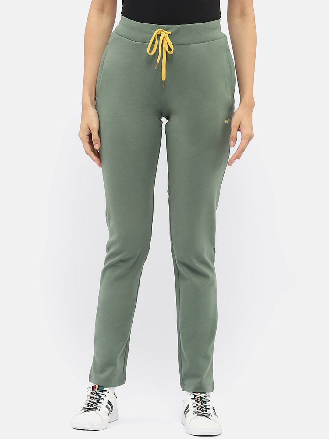 MADAME M SECRET Women Mid Rise Track Pants, Olive