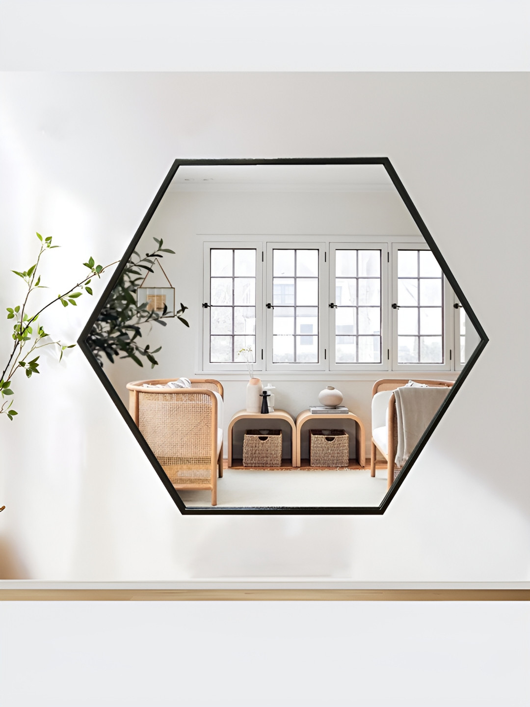 THE HANDMADE FLAIR Black Hexagon Decorative Wall Mirror
THE HANDMADE FLAIR Black Hexagon Decorative Wall Mirror