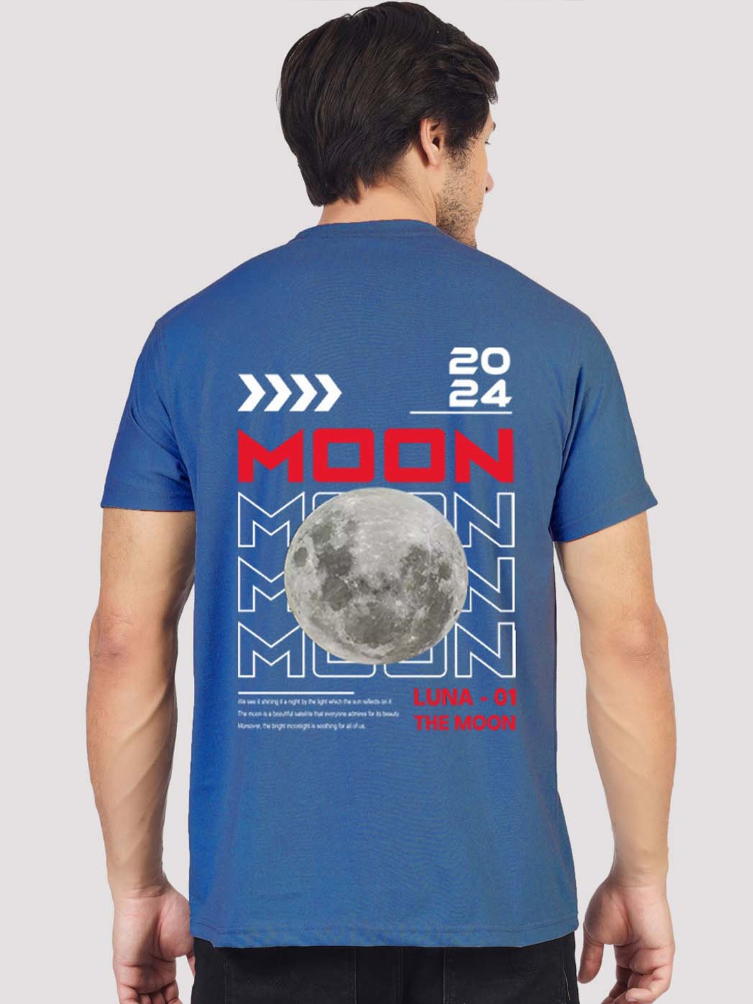 Greylongg Typography Printed T-shirt, Blue