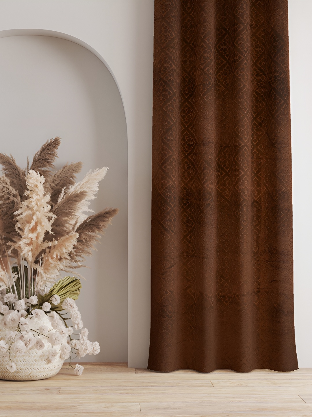 Galaxy Home Decor Brown Floral Room Darkening Window Curtain