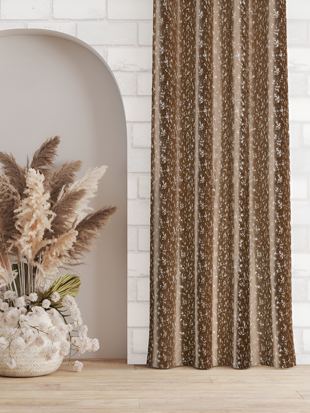 Galaxy Home Decor Brown Floral Room Darkening Window Curtain