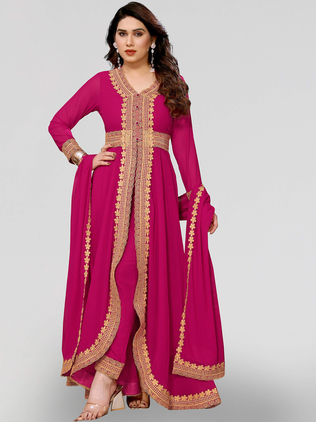 TITANIUM SILK INDUSTRIES PVT. LTD. Embroidered Regular Kurta with Trousers & Dupatta, Pink
TITANIUM SILK INDUSTRIES PVT. LTD. Embroidered Regular Kurta with Trousers & Dupatta, Pink