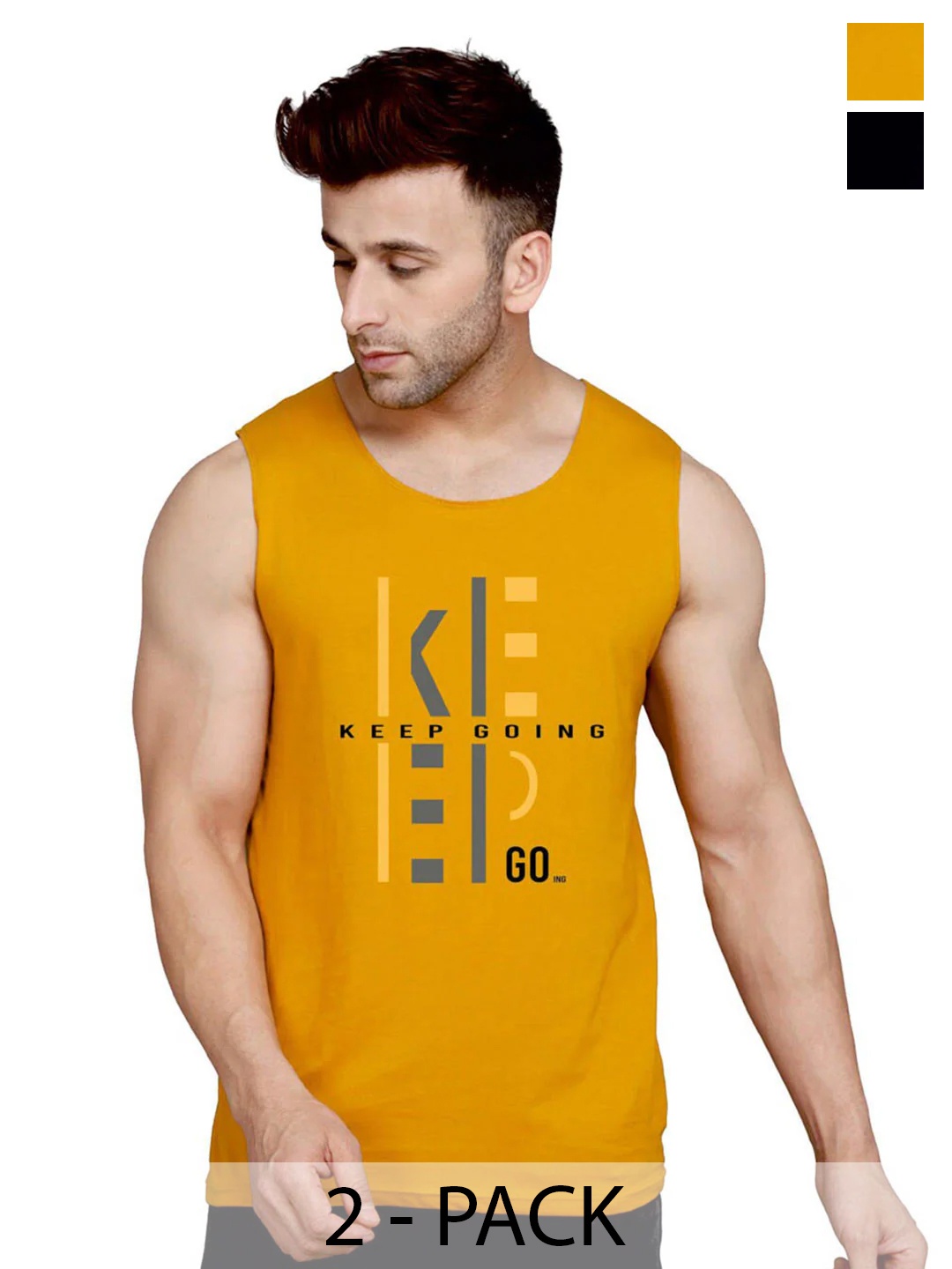 SLOWLORIS Pack Of 2 Printed Cotton Innerwear Vests SL026 (MUSTARD KEEP) (BLACKRUST FRD)
SLOWLORIS Pack Of 2 Printed Cotton Innerwear Vests SL026 (MUSTARD KEEP) (BLACKRUST FRD)