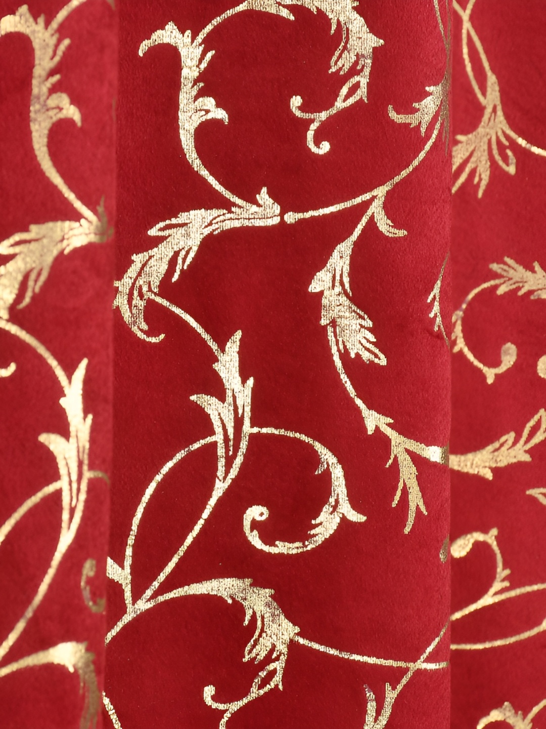 Galaxy Home Decor Maroon Floral Room Darkening Door Curtain