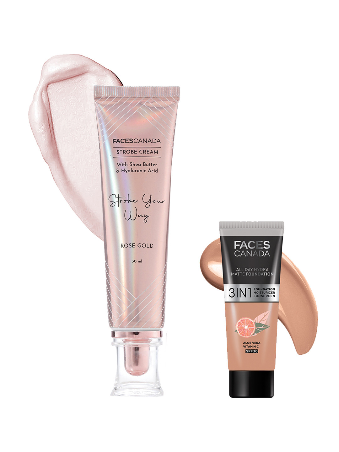 FACES CANADA Rose Glow Kit - Strobe Cream 30 ml & All Day Hydra Matte Foundation 15 ml, Rose gold
FACES CANADA Rose Glow Kit - Strobe Cream 30 ml & All Day Hydra Matte Foundation 15 ml, Rose gold