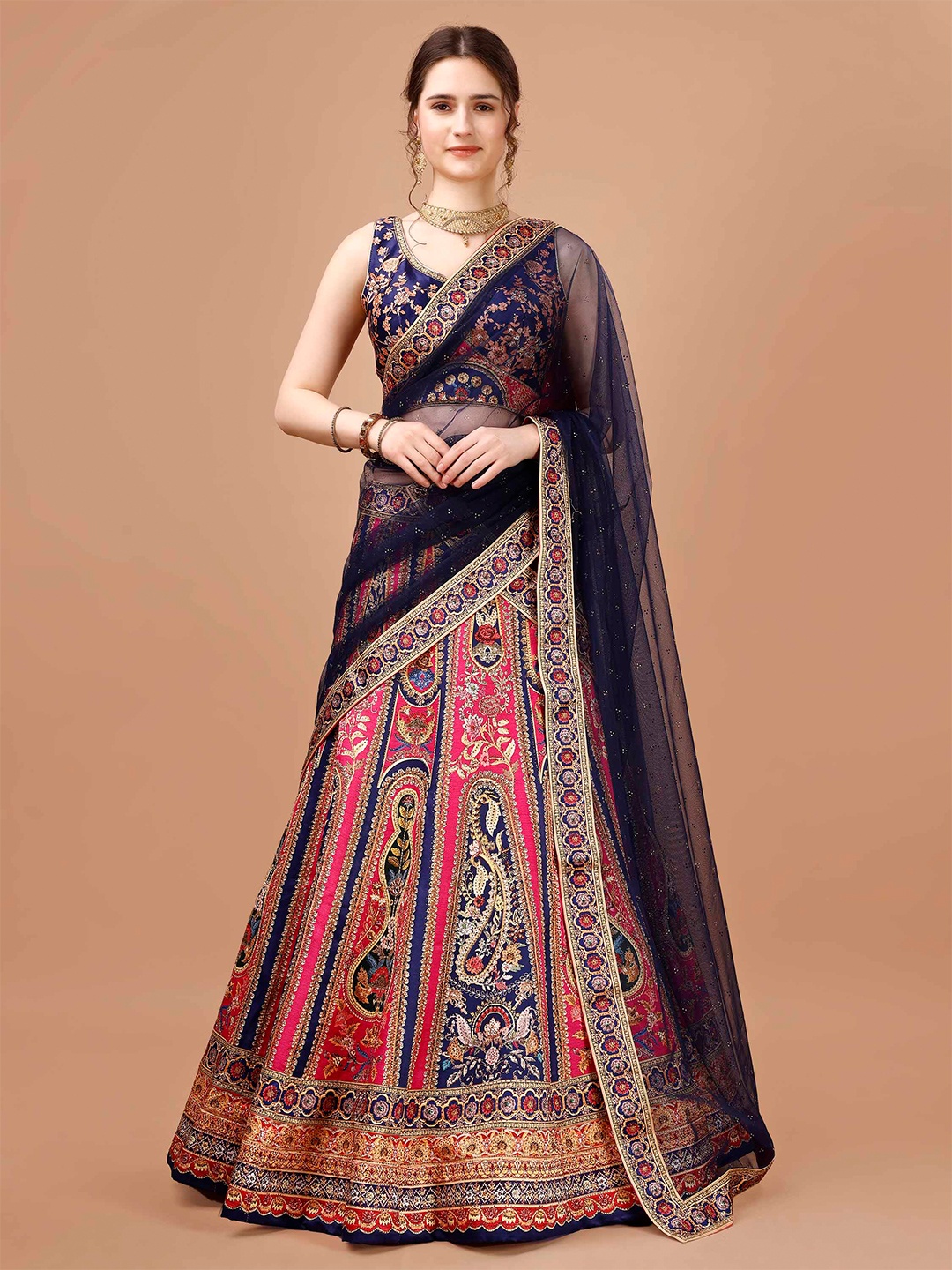 SAPTRANGI Printed Sequinned Detailed Ready to Wear Lehenga & Blouse With Dupatta, Pink
SAPTRANGI Printed Sequinned Detailed Ready to Wear Lehenga & Blouse With Dupatta, Pink
