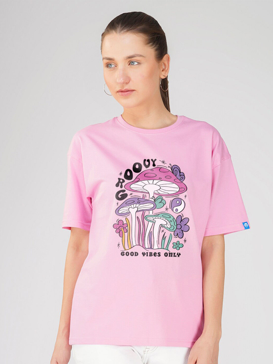 Crazymonk Graphic Printed Oversized Cotton T-shirt, Pink
Crazymonk Graphic Printed Oversized Cotton T-shirt, Pink