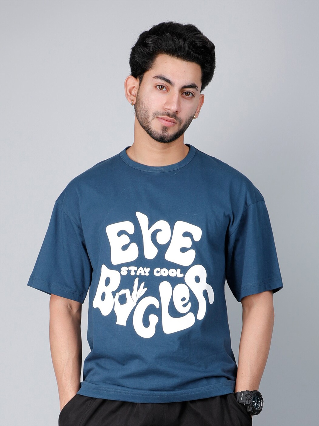Eyebogler Typography Printed Drop Shoulder Sleeves Cotton Oversized T-shirt, Teal
Eyebogler Typography Printed Drop Shoulder Sleeves Cotton Oversized T-shirt, Teal