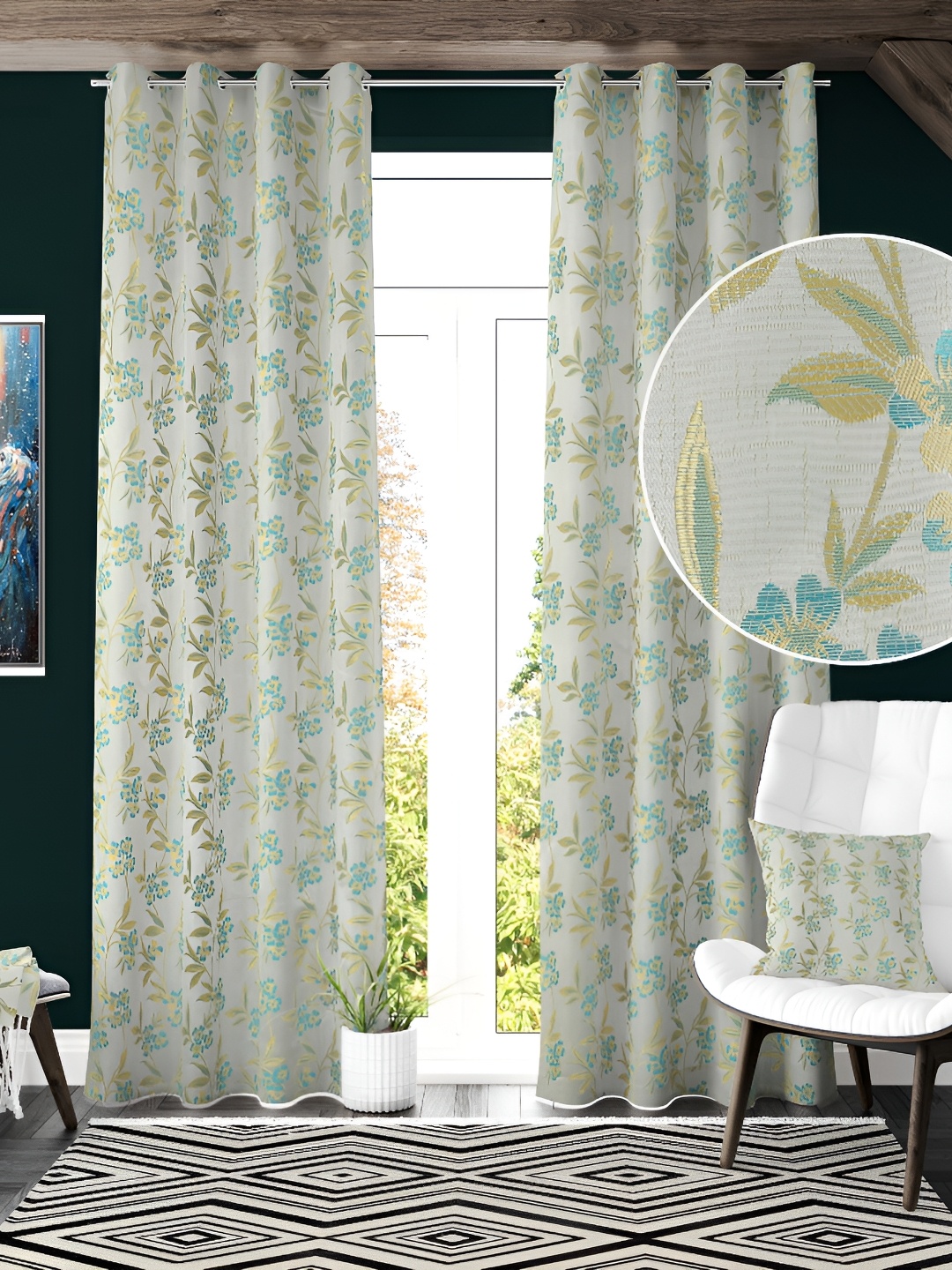 Galaxy Home Decor Turquoise Blue and Green 2 Pieces Floral Room Darkening Door Curtains
Galaxy Home Decor Turquoise Blue and Green 2 Pieces Floral Room Darkening Door Curtains