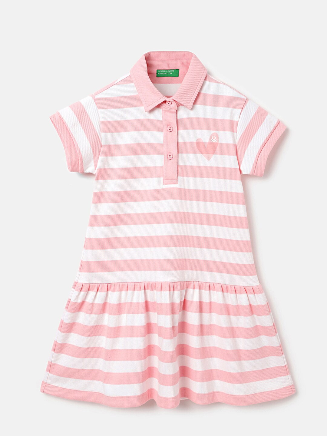 United Colors of Benetton Girls Striped Shirt Collar Pure Cotton Drop Waist Dress, Pink
United Colors of Benetton Girls Striped Shirt Collar Pure Cotton Drop Waist Dress, Pink