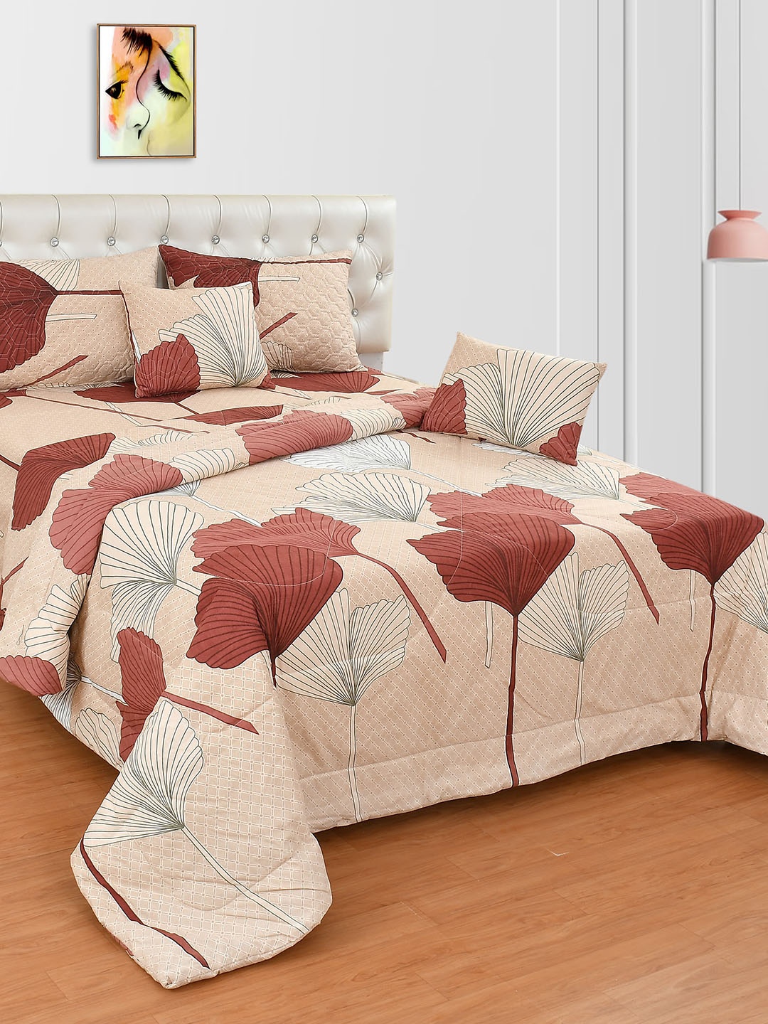 Nivasam Beige & Maroon 6 Pieces Floral Printed Cotton Double King Superfine Bedding Set
Nivasam Beige & Maroon 6 Pieces Floral Printed Cotton Double King Superfine Bedding Set