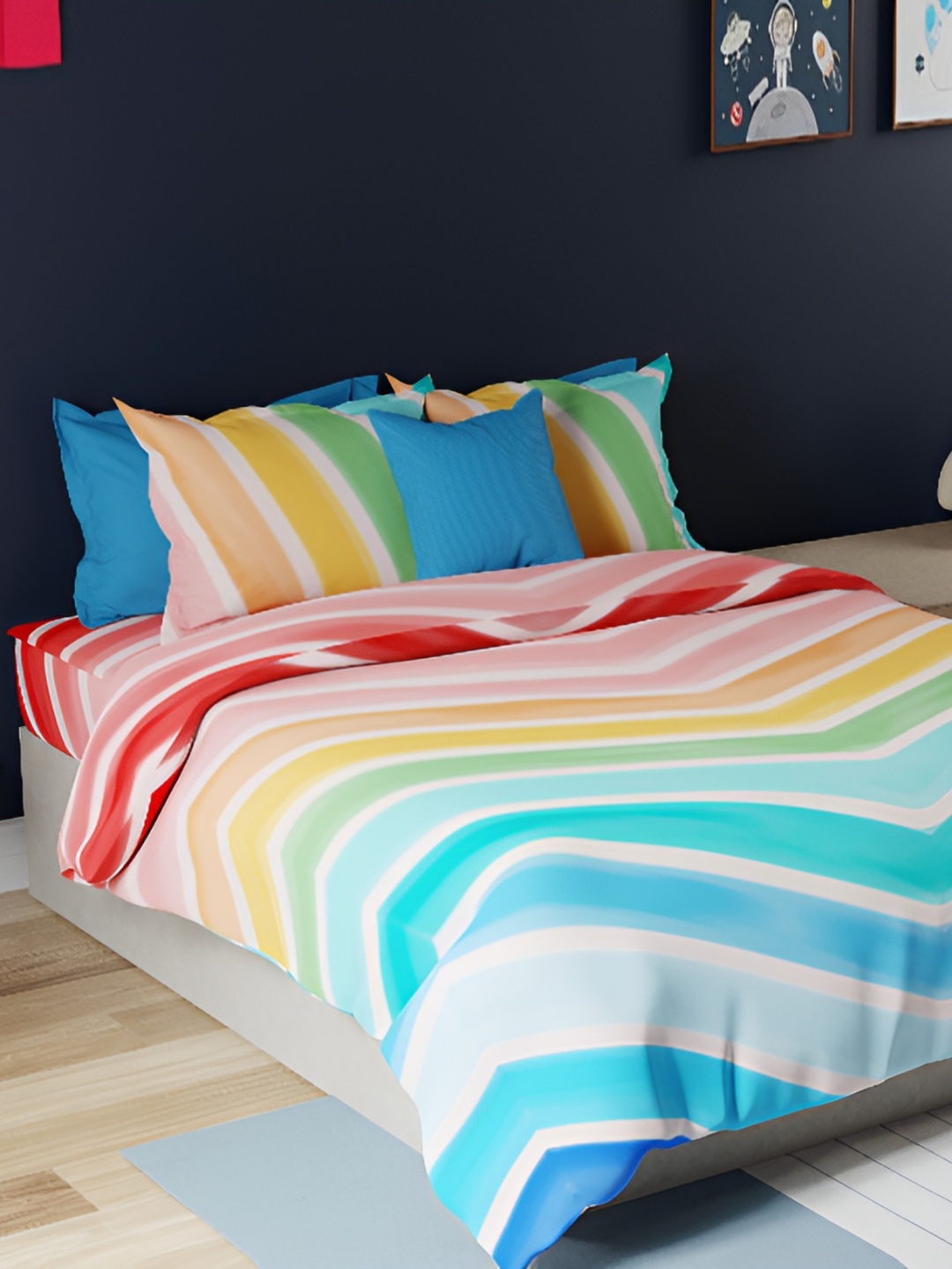 United Colors of Benetton Blue & White 210 TC Cotton King Bedsheet with 2 Pillow Covers
United Colors of Benetton Blue & White 210 TC Cotton King Bedsheet with 2 Pillow Covers
