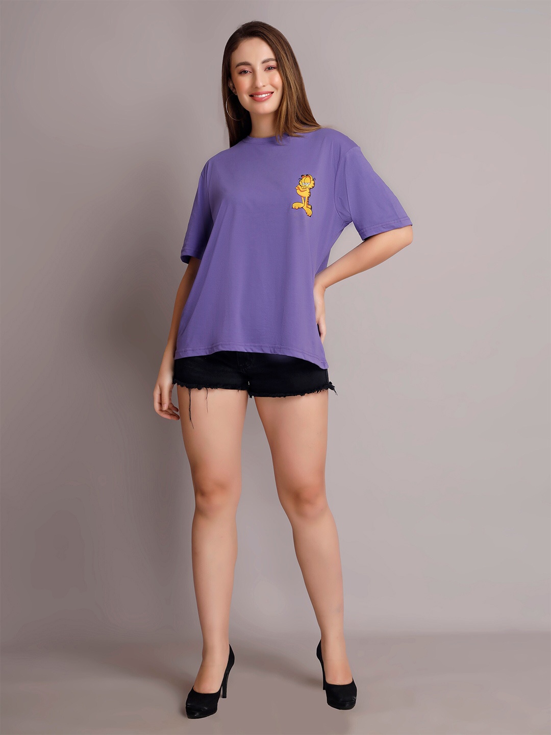 VISO Garfield Cat Graphic Printed Drop-Shoulder Sleeves Oversized Cotton T-shirt, Purple
VISO Garfield Cat Graphic Printed Drop-Shoulder Sleeves Oversized Cotton T-shirt, Purple