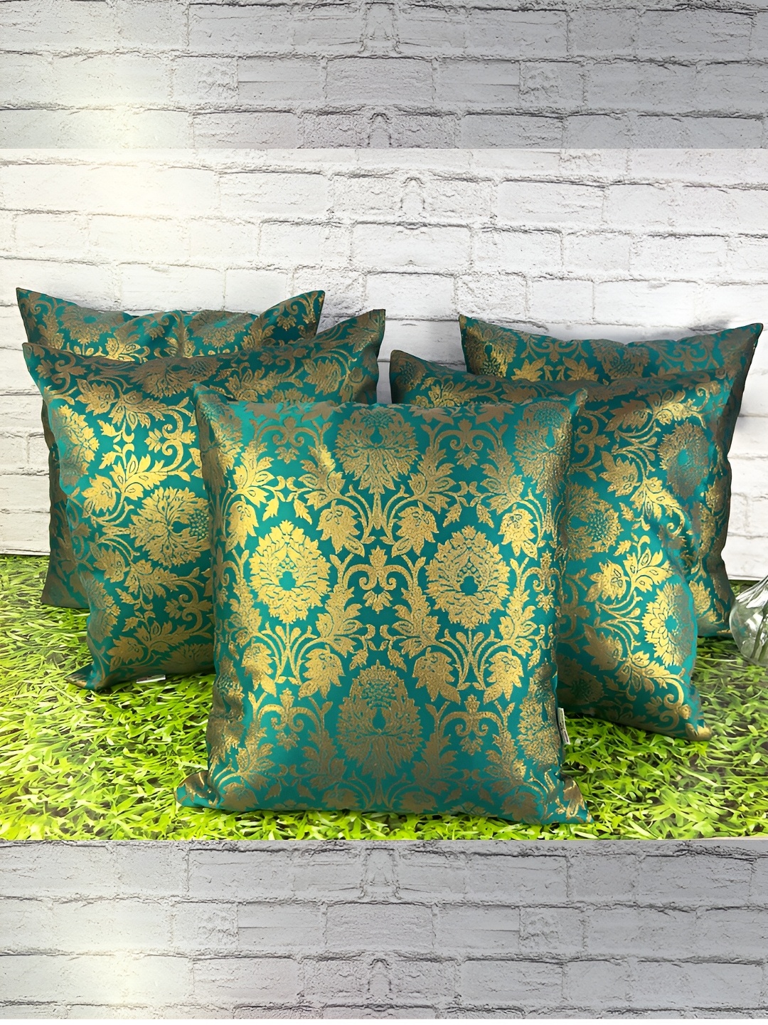 Pink Parrot Green & Beige 5 Pieces Ethnic Motifs Jacquard Silk Square Cushion Covers
Pink Parrot Green & Beige 5 Pieces Ethnic Motifs Jacquard Silk Square Cushion Covers