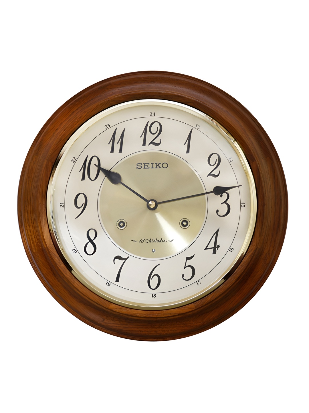 SEIKO Brown & White Contemporary Wall Clock