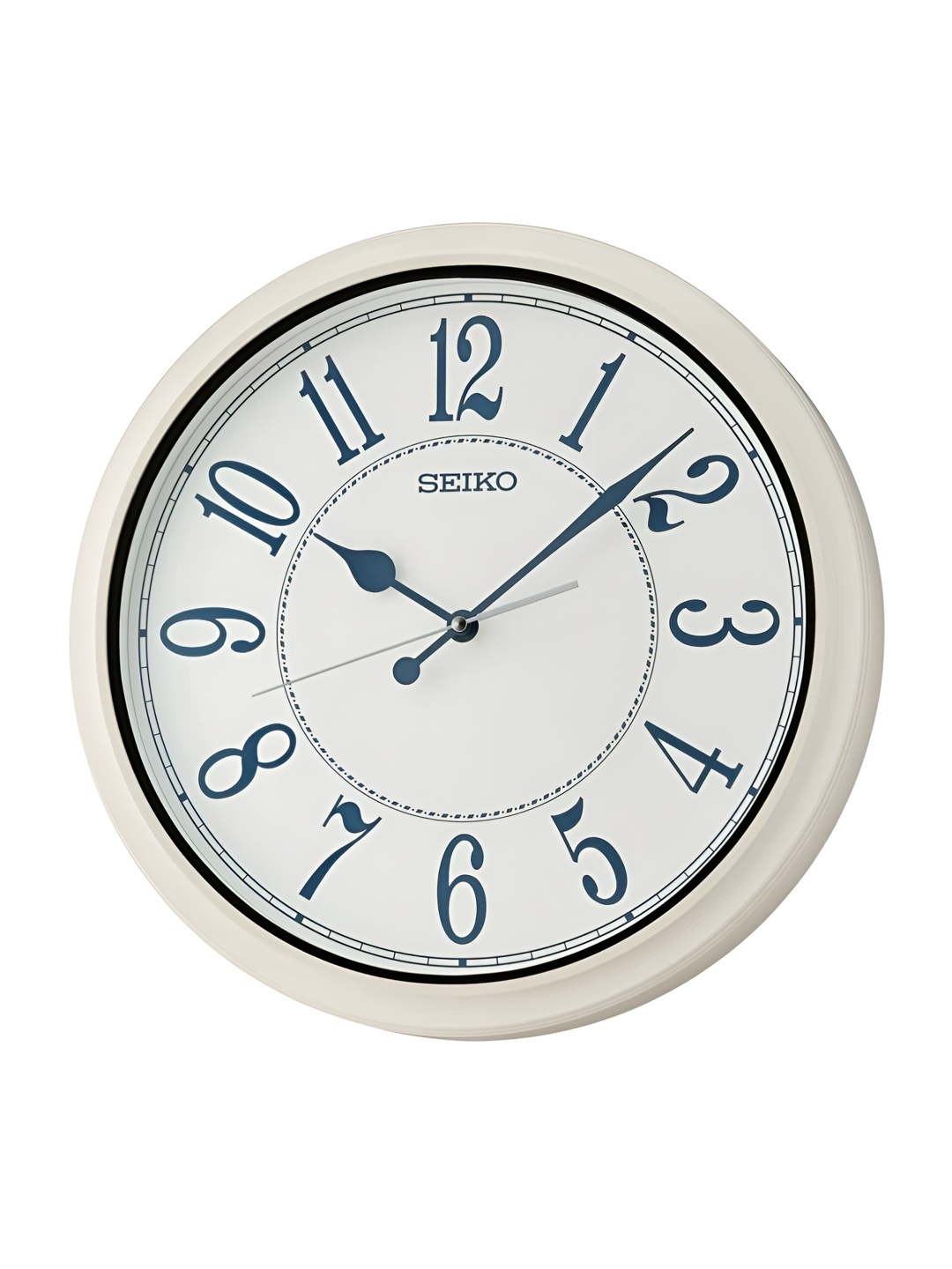 SEIKO White & Blue Contemporary Wall Clock