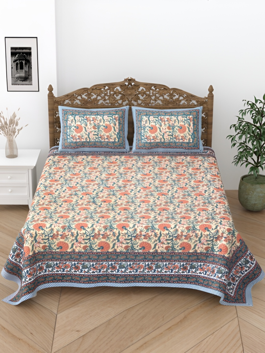Comfowell Beige & Peach Floral Cotton 240 TC Single Bedsheet With 2 Pillow Covers
Comfowell Beige & Peach Floral Cotton 240 TC Single Bedsheet With 2 Pillow Covers
