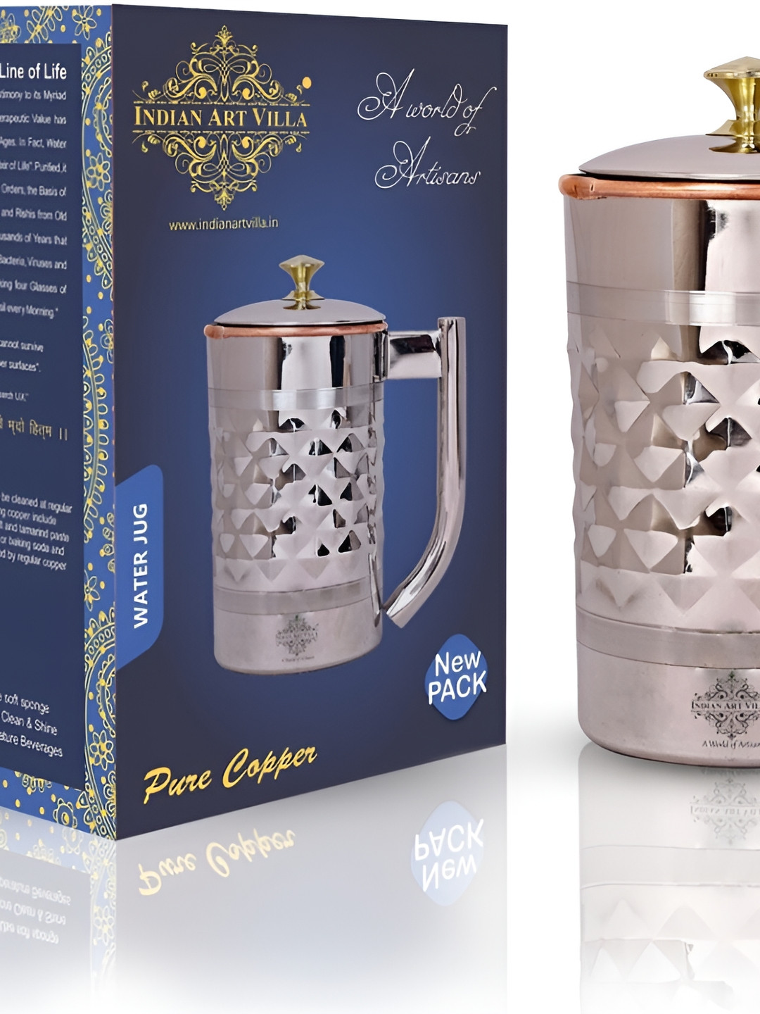 INDIAN ART VILLA Brown & Silver Toned Copper Water Jug
INDIAN ART VILLA Brown & Silver Toned Copper Water Jug