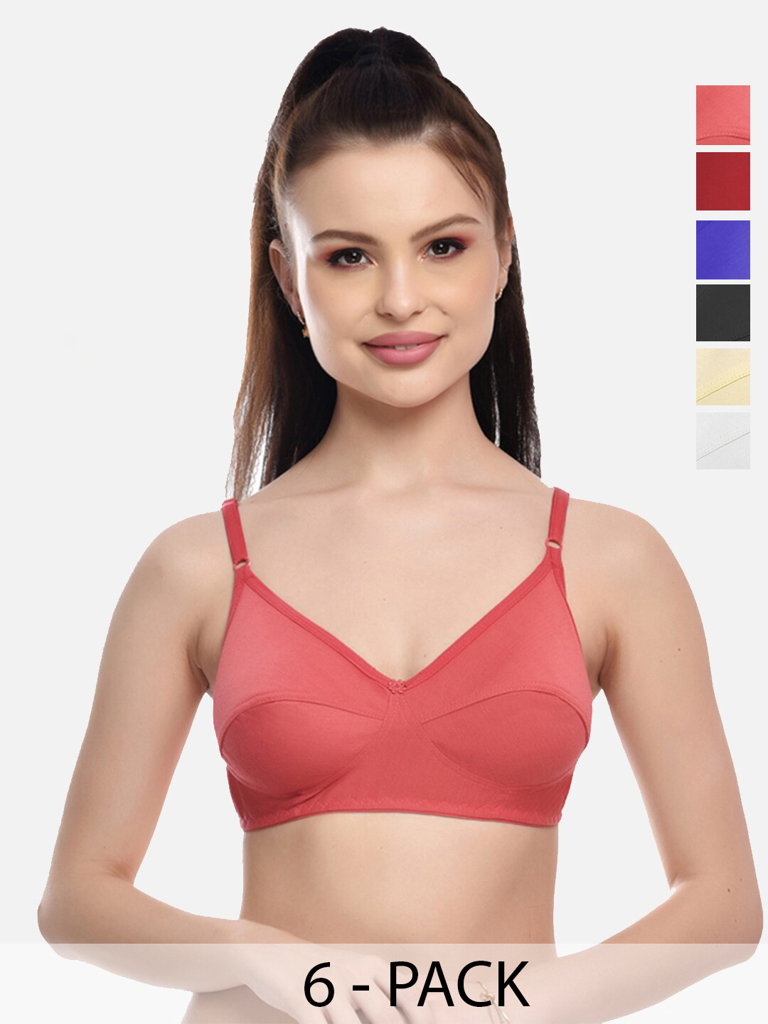 FIMS Pack Of 6 Full Coverage Non Padded Cotton Everyday Bras With All Day Comfort, Blue
FIMS Pack Of 6 Full Coverage Non Padded Cotton Everyday Bras With All Day Comfort, Blue