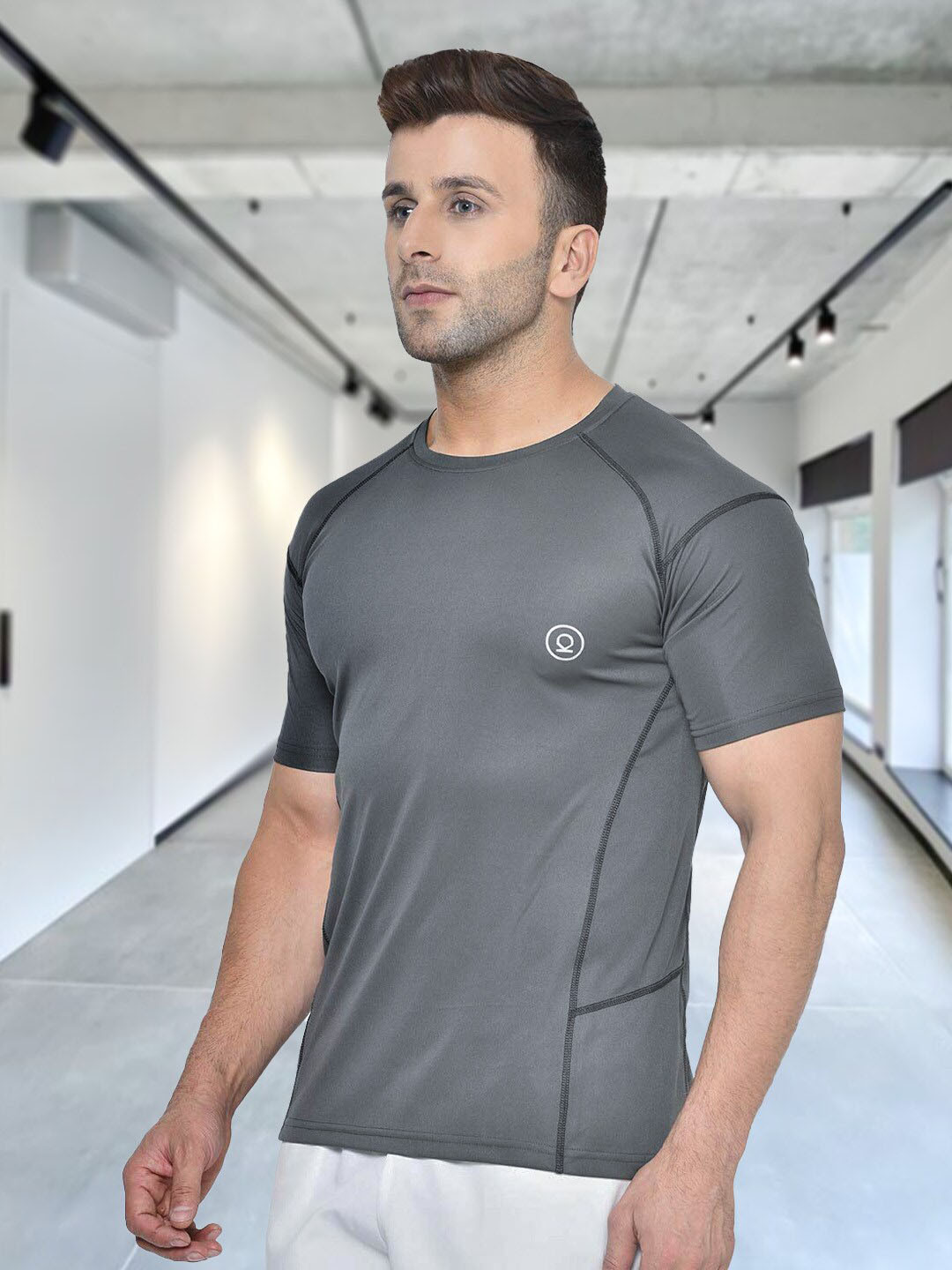 CHKOKKO Round Neck Dri-FIT Sports T-shirt, Grey
CHKOKKO Round Neck Dri-FIT Sports T-shirt, Grey
