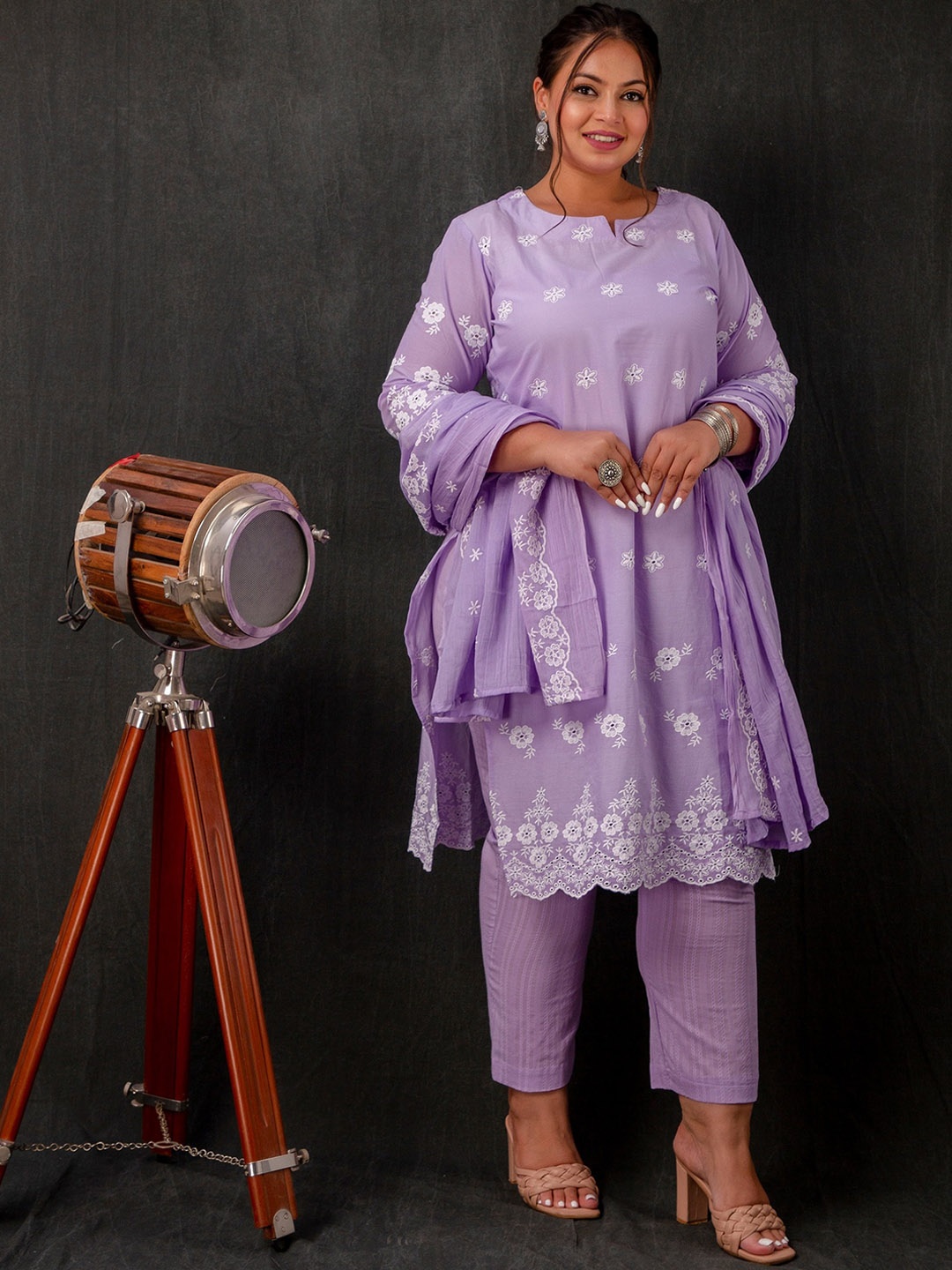 LALI JAIPUR Floral Embroidered Regular Plus Size Kurta With Trousers & Dupatta, Purple
LALI JAIPUR Floral Embroidered Regular Plus Size Kurta With Trousers & Dupatta, Purple