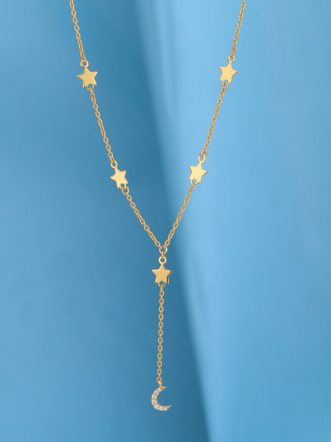 VANBELLE Women 925 Sterling Silver 18kt Gold Plated & CZ Moon with Star Lariat Necklace
VANBELLE Women 925 Sterling Silver 18kt Gold Plated & CZ Moon with Star Lariat Necklace
