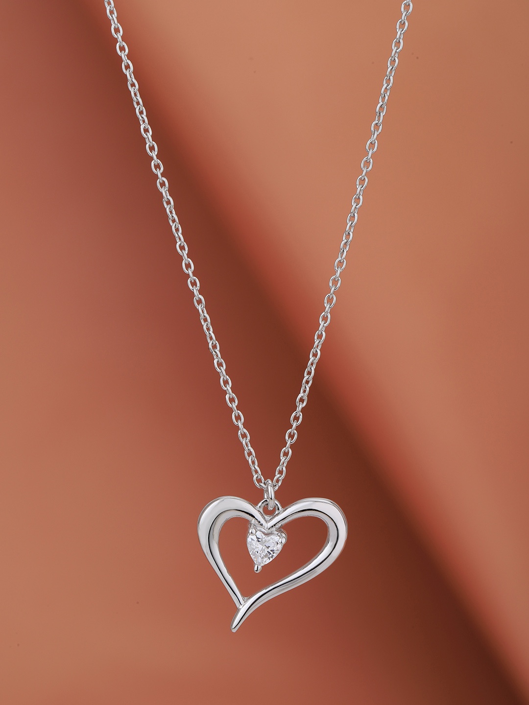 VANBELLE Women 925 Sterling Silver Rhodium Plated with CZ Heart Pendant & Chain
VANBELLE Women 925 Sterling Silver Rhodium Plated with CZ Heart Pendant & Chain