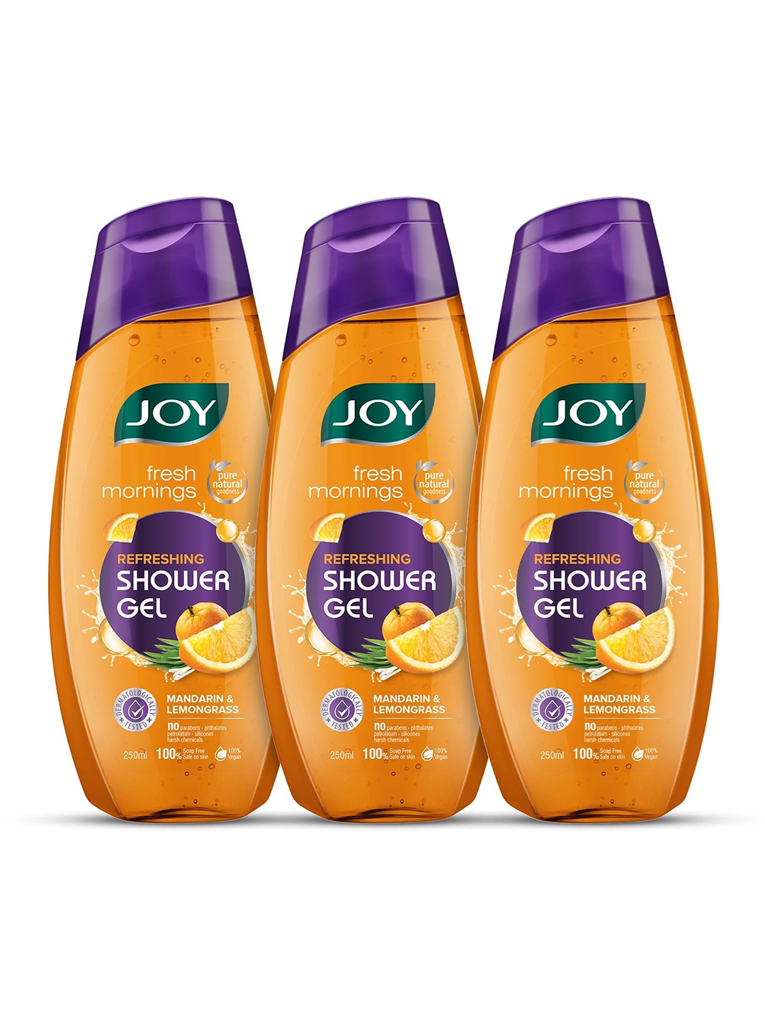 JOY Set of 3 Fresh Mornings Refreshing Shower Gel with Mandarin & Lemongrass - 250 ml each, Orange
JOY Set of 3 Fresh Mornings Refreshing Shower Gel with Mandarin & Lemongrass - 250 ml each, Orange