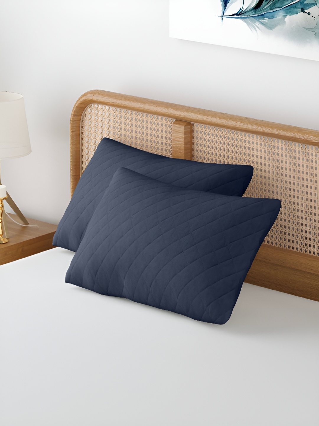 CURIOUS LIFESTYLE Navy Blue 2 Pieces Self Design Quilted Cotton Rectangle Pillow Covers
CURIOUS LIFESTYLE Navy Blue 2 Pieces Self Design Quilted Cotton Rectangle Pillow Covers