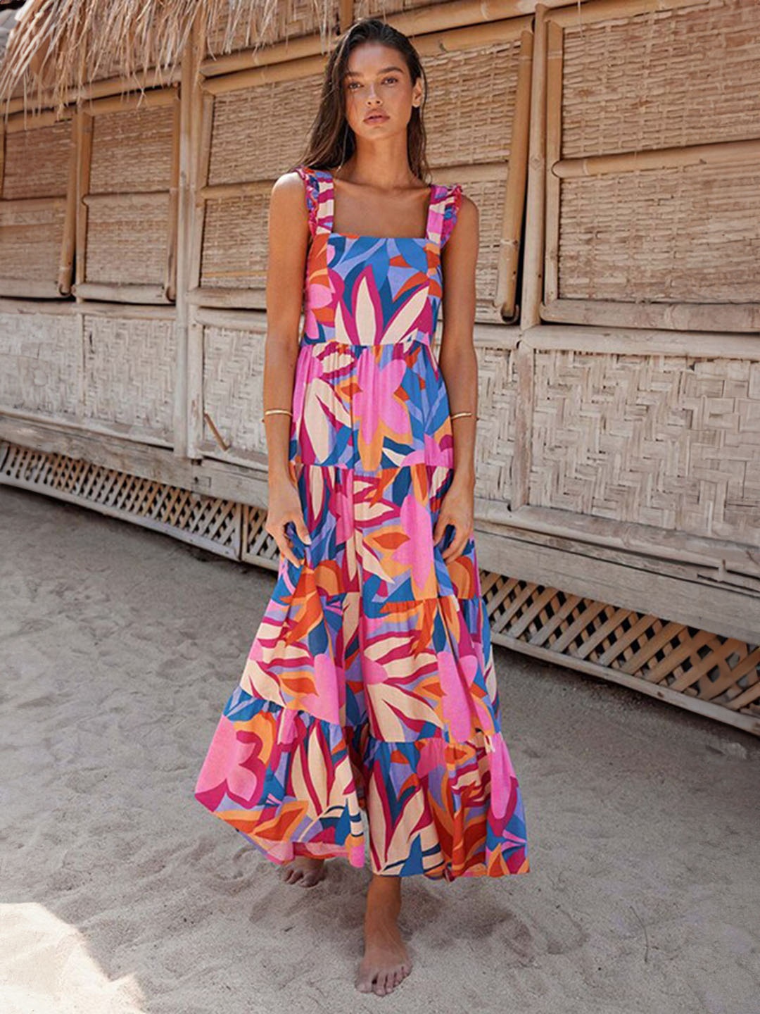 StyleCast x Revolte Floral Printed Flutter Sleeves Tiered Fit & Flare Maxi Dress, Pink
StyleCast x Revolte Floral Printed Flutter Sleeves Tiered Fit & Flare Maxi Dress, Pink