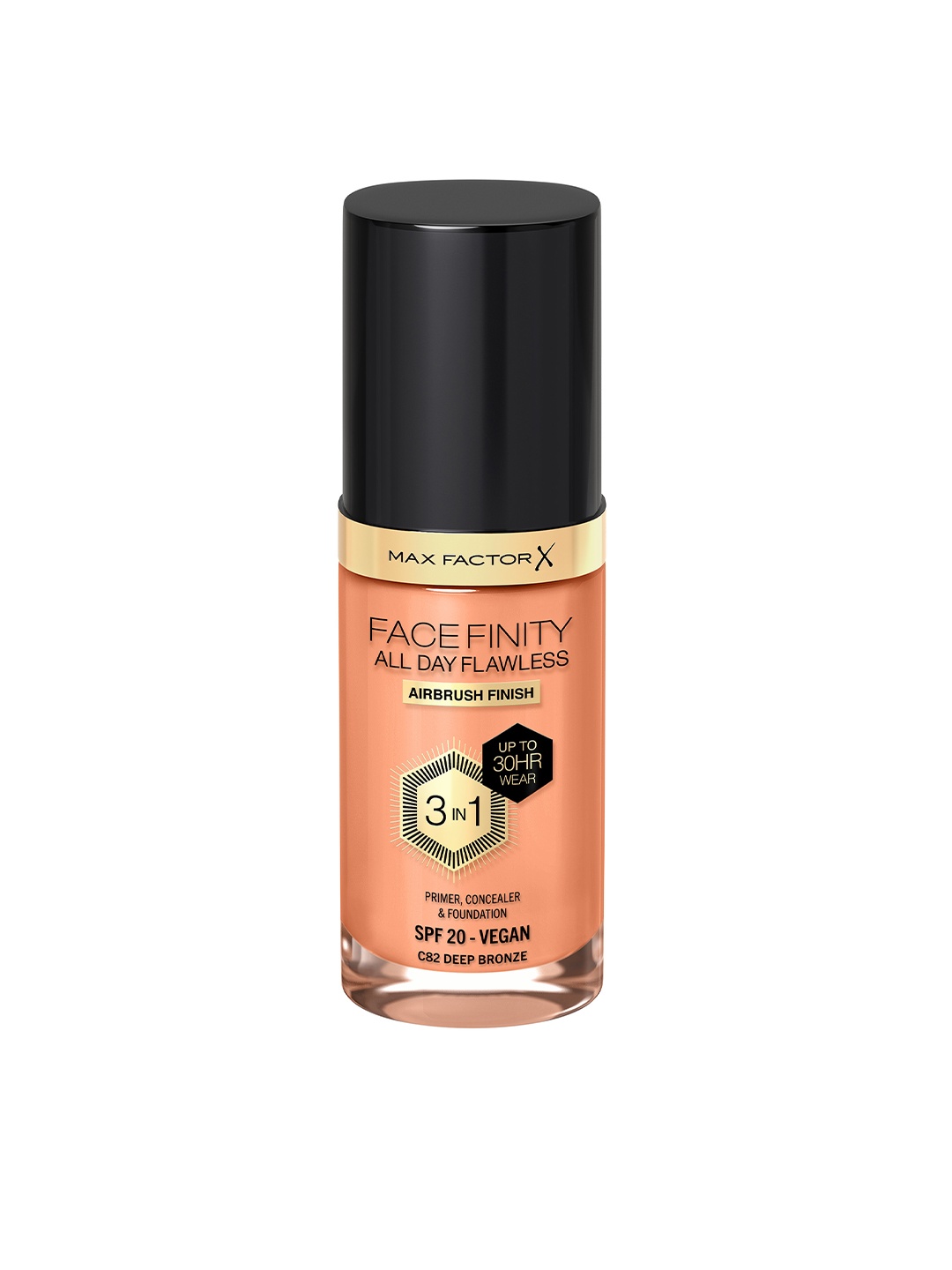 Max Factor Facefinity SPF20 All Day Flawless 3-In-1 Foundation 30ml - Deep Bronze C82, Beige
Max Factor Facefinity SPF20 All Day Flawless 3-In-1 Foundation 30ml - Deep Bronze C82, Beige