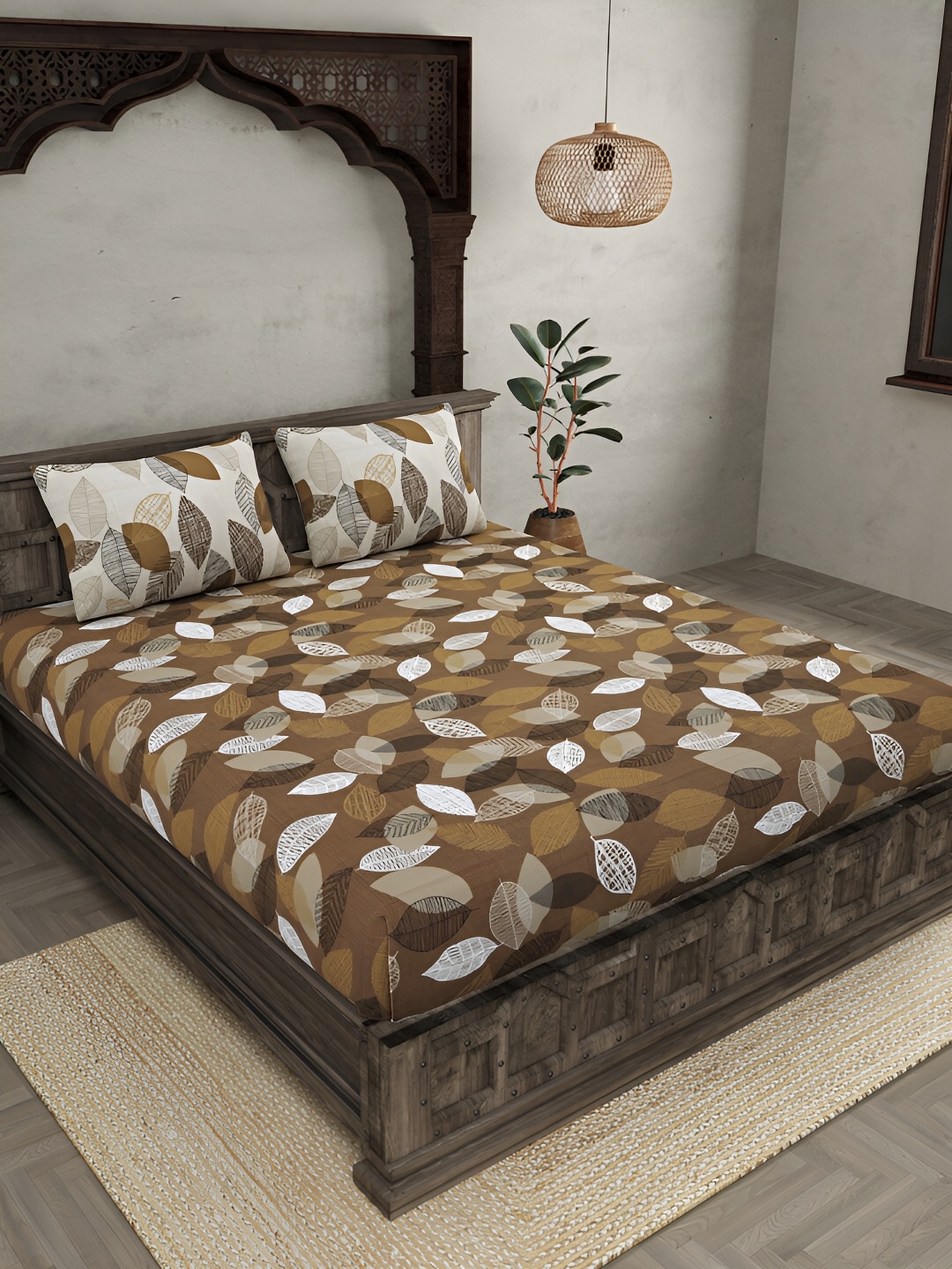 JAIPUR FABRIC Brown & Black Ethnic Motifs Cotton 300 TC King Bedsheet with 2 Pillow Covers
JAIPUR FABRIC Brown & Black Ethnic Motifs Cotton 300 TC King Bedsheet with 2 Pillow Covers