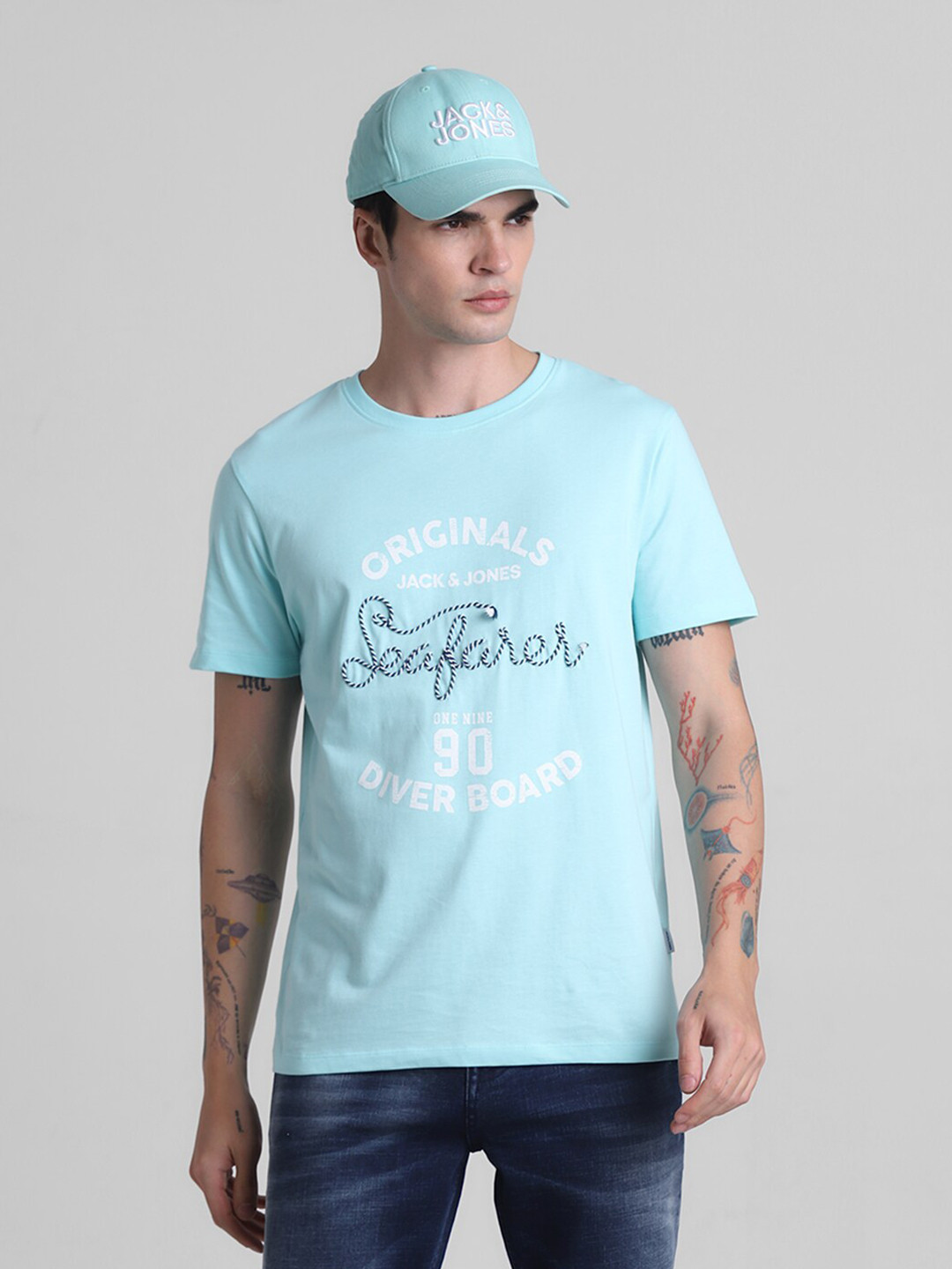 Jack & Jones Typography Printed Cotton Round Neck Short Sleeves Casual T-shirt, Blue
Jack & Jones Typography Printed Cotton Round Neck Short Sleeves Casual T-shirt, Blue