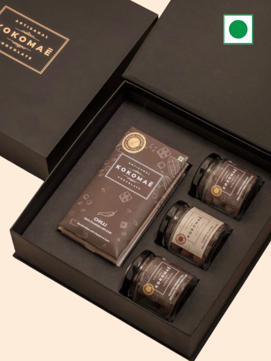 Kokomae Artisanal Chocolate Gift Hamper With 5 Belgian Signature Bars & 3 Jars of Dragees, Brown
Kokomae Artisanal Chocolate Gift Hamper With 5 Belgian Signature Bars & 3 Jars of Dragees, Brown