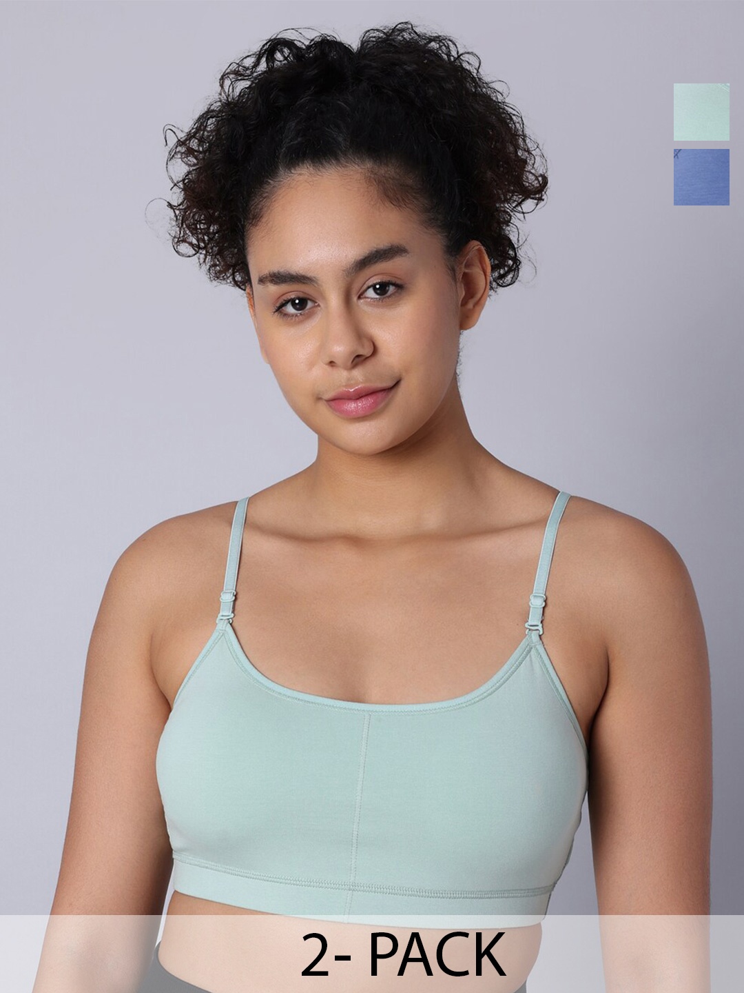 Sillysally Pack Of 2 Cotton Bralette Bra Full Coverage All Day Comfort Non-Wired, Blue
Sillysally Pack Of 2 Cotton Bralette Bra Full Coverage All Day Comfort Non-Wired, Blue