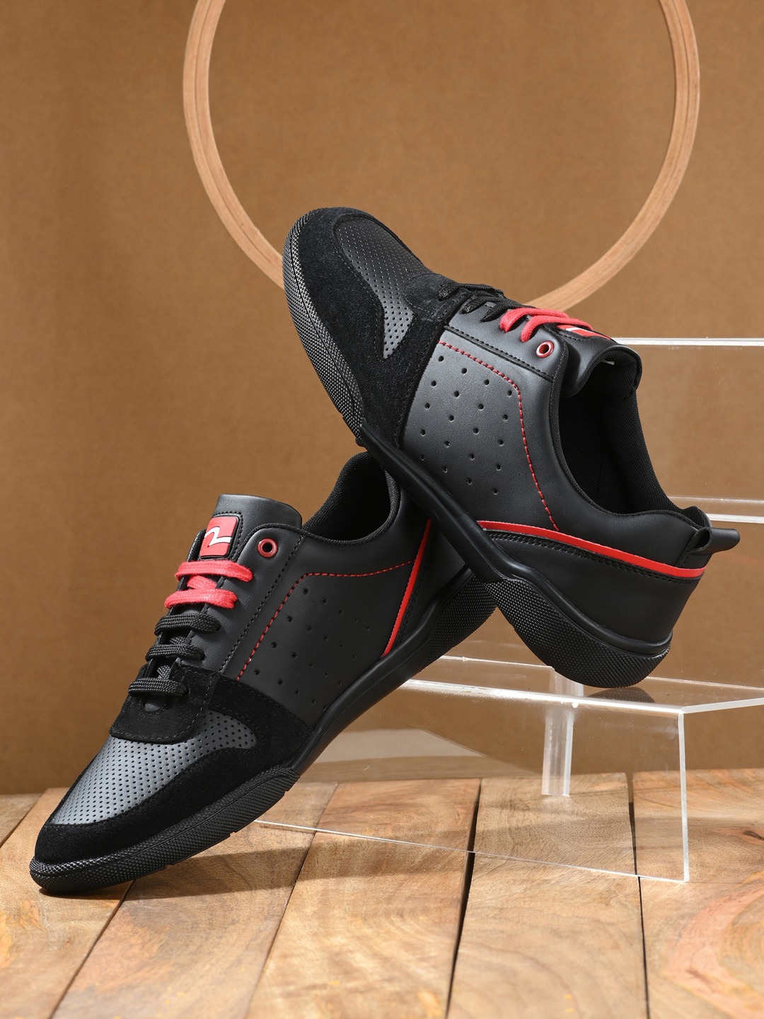 SPYKAR Men Round Toe Sneakers, Black
