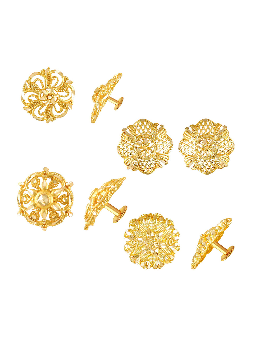Vighnaharta Set Of 4 Gold-Plated Contemporary Studs
Vighnaharta Set Of 4 Gold-Plated Contemporary Studs