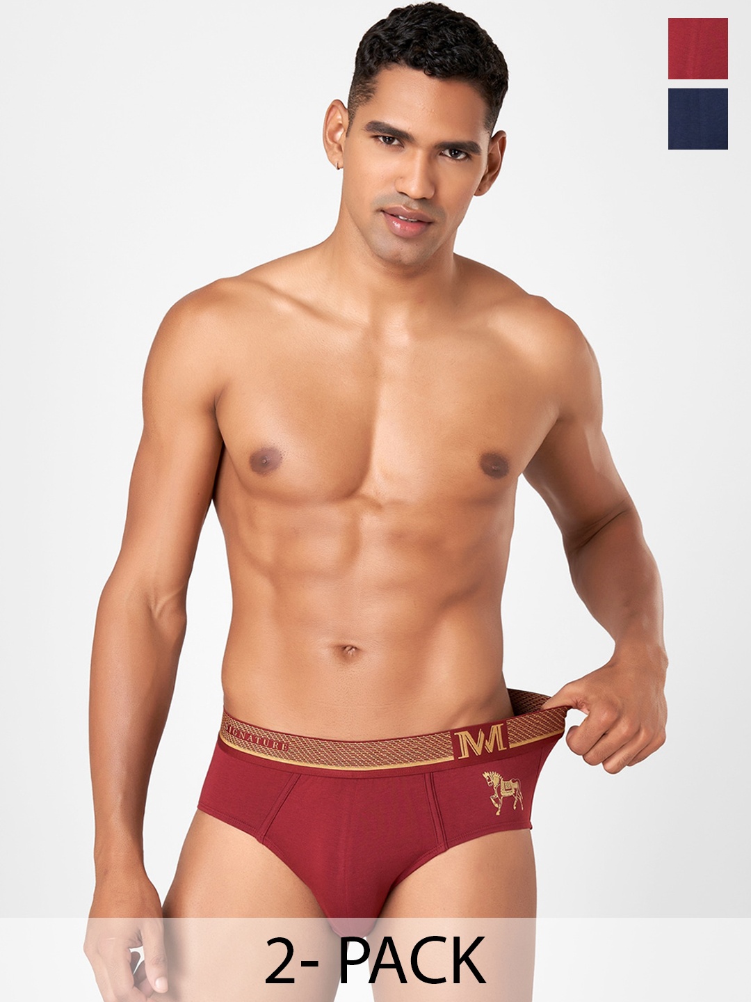 Macroman M-Series Signature Collection By Rohit Bal Pack of 2 Basic Briefs 8903978419206, Navy blue
Macroman M-Series Signature Collection By Rohit Bal Pack of 2 Basic Briefs 8903978419206, Navy blue